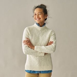 L.L.Bean women’s cotton ragg sweater funnel neck pullover | size xL